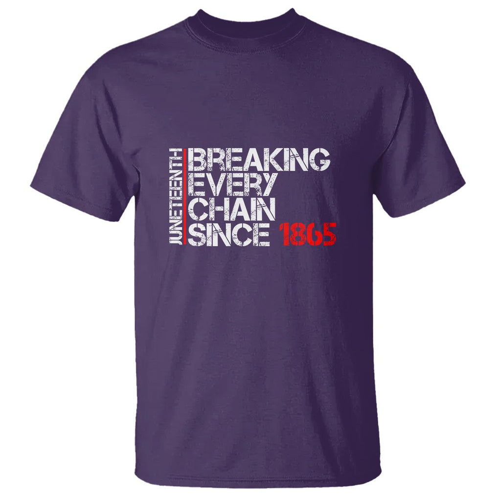 Juneteenth Breaking Every Chain T Shirt Since 1865 TS01 Purple Printyourwear