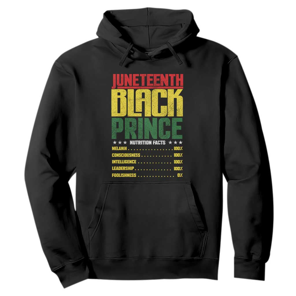 Juneteenth Black Prince Nutrition Facts Hoodie TS01 Black Printyourwear