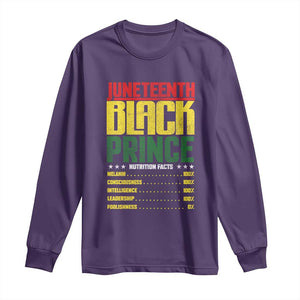 Juneteenth Black Prince Nutrition Facts Long Sleeve Shirt TS01 Purple Print Your Wear