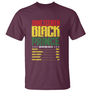 Juneteenth Black Prince Nutrition Facts T Shirt TS01 Maroon Printyourwear