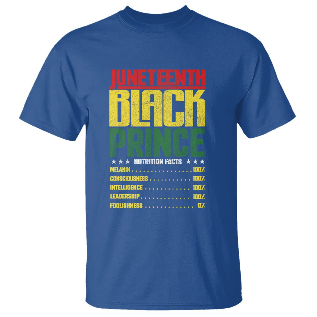 Juneteenth Black Prince Nutrition Facts T Shirt TS01 Royal Blue Printyourwear