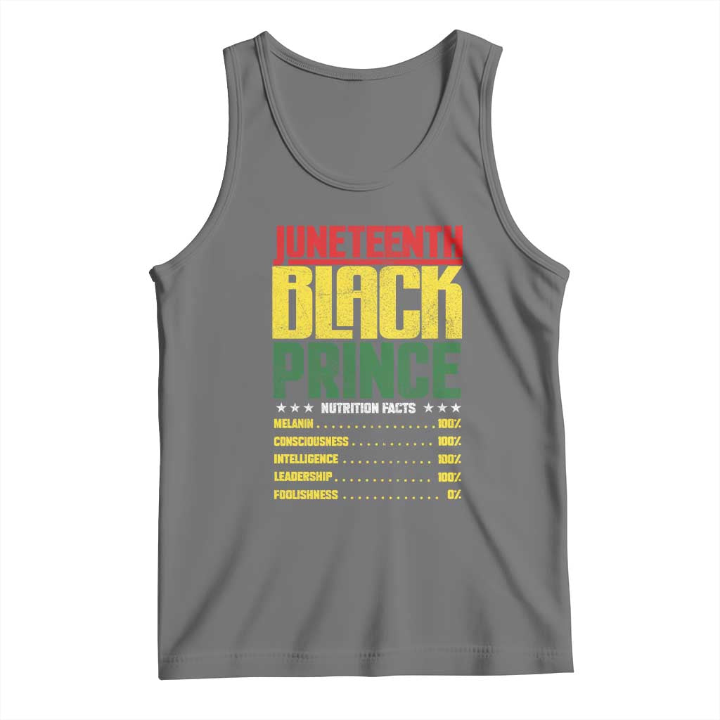 Juneteenth Black Prince Nutrition Facts Tank Top TS01 Black Heather Print Your Wear