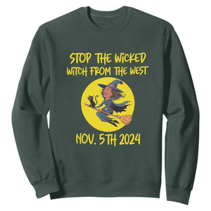 Halloween Witchy Sweatshirt Stop The Wicked From The West TS01 Dark Forest Green Print Your Wear