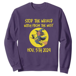 Halloween Witchy Sweatshirt Stop The Wicked From The West TS01 Purple Print Your Wear