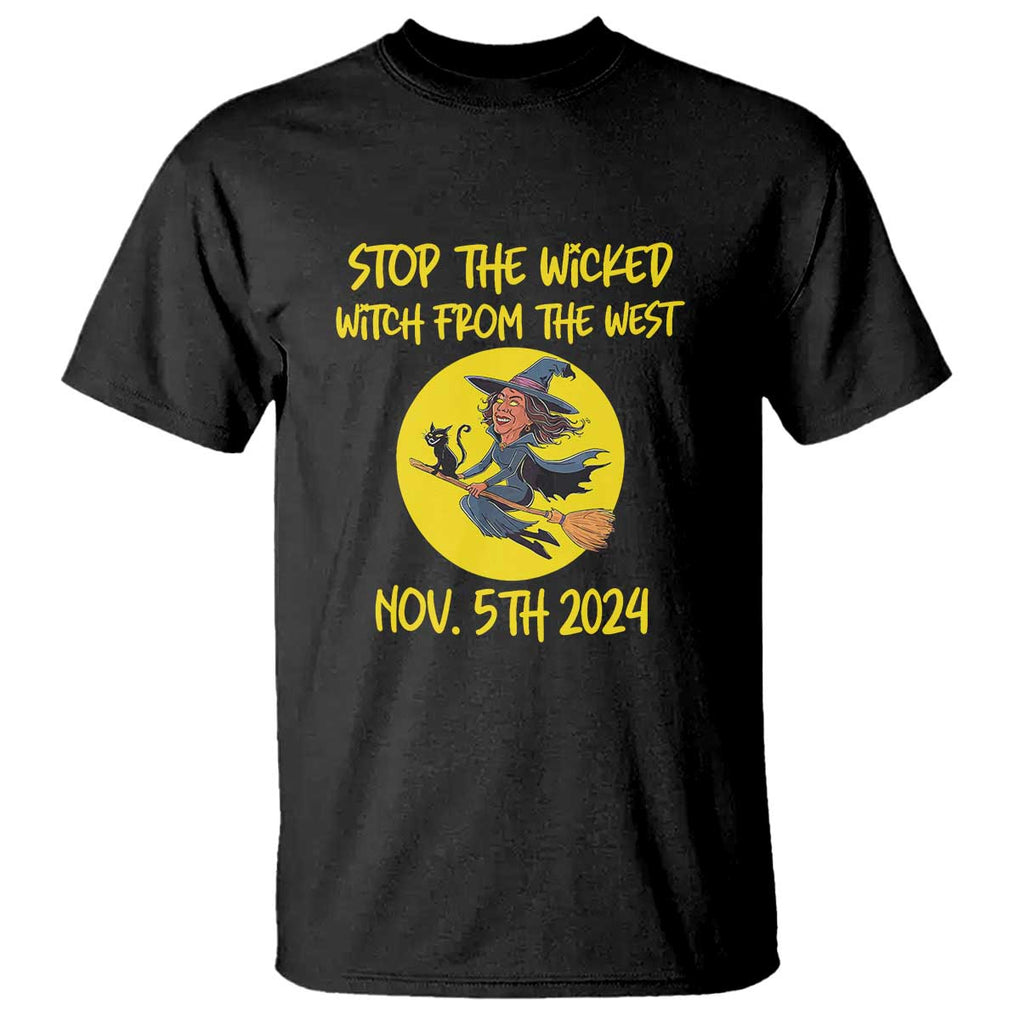 Halloween Witchy T Shirt Stop The Wicked From The West TS01 Black Print Your Wear