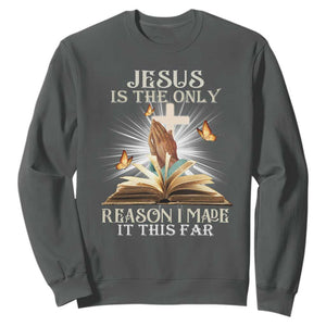 Jesus Is the Only Way Sweatshirt Christian Faith TS01 Dark Heather Print Your Wear