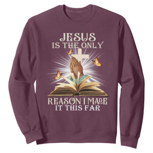 Jesus Is the Only Way Sweatshirt Christian Faith TS01 Maroon Print Your Wear