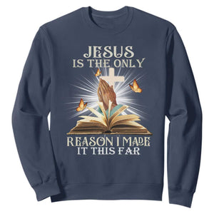 Jesus Is the Only Way Sweatshirt Christian Faith TS01 Navy Print Your Wear