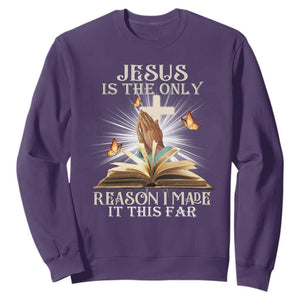 Jesus Is the Only Way Sweatshirt Christian Faith TS01 Purple Print Your Wear