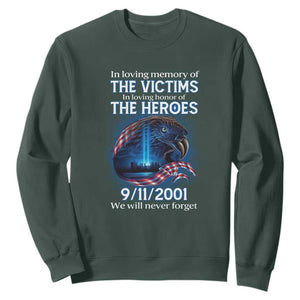 In Loving Honor of the Heroes Sweatshirt Patriotic Gift for U.S. Dad, Grandpa, Firefighter TS01 Dark Forest Green Print Your Wear