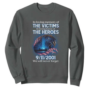 In Loving Honor of the Heroes Sweatshirt Patriotic Gift for U.S. Dad, Grandpa, Firefighter TS01 Dark Heather Print Your Wear