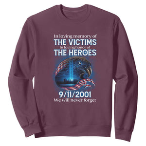 In Loving Honor of the Heroes Sweatshirt Patriotic Gift for U.S. Dad, Grandpa, Firefighter TS01 Maroon Print Your Wear