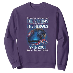 In Loving Honor of the Heroes Sweatshirt Patriotic Gift for U.S. Dad, Grandpa, Firefighter TS01 Purple Print Your Wear