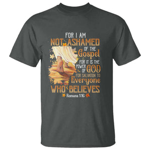 I Am Not Ashamed of the Gospel T Shirt Christian Faith & Salvation Quote TS01 Dark Heather Print Your Wear