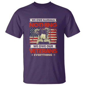 We Owe Illegals Nothing, We Owe Veterans Everything T Shirt Patriotic Military Support TS01 Purple Print Your Wear