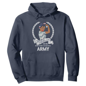 Black US Army Girl Veteran Hoodie - Proud Female Military Veteran TS01 Navy Print Your Wear