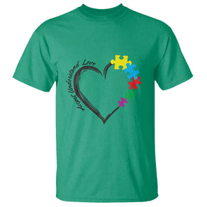 Heart Autism Awareness T Shirt Accept Understand Love Puzzle Piece TS01 Irish Green Printyourwear