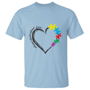 Heart Autism Awareness T Shirt Accept Understand Love Puzzle Piece TS01 Light Blue Printyourwear