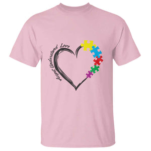 Heart Autism Awareness T Shirt Accept Understand Love Puzzle Piece TS01 Light Pink Printyourwear