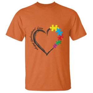 Heart Autism Awareness T Shirt Accept Understand Love Puzzle Piece TS01 Orange Printyourwear