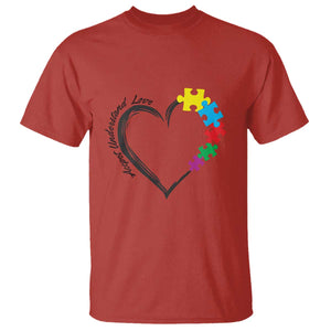 Heart Autism Awareness T Shirt Accept Understand Love Puzzle Piece TS01 Red Printyourwear