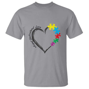 Heart Autism Awareness T Shirt Accept Understand Love Puzzle Piece TS01 Sport Gray Printyourwear