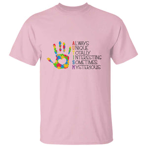 Autism Definition T Shirt Always Unique Totally Interesting Sometimes Mysterious Puzzle Hand TS01 Light Pink Printyourwear