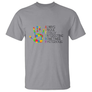 Autism Definition T Shirt Always Unique Totally Interesting Sometimes Mysterious Puzzle Hand TS01 Sport Gray Printyourwear