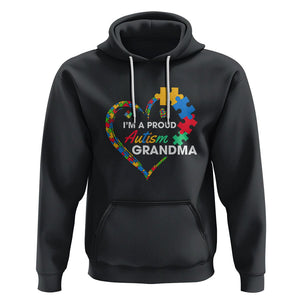 I'm A Proud Autism Grandma Hoodie Puzzle Piece Heart TS01 Black Printyourwear