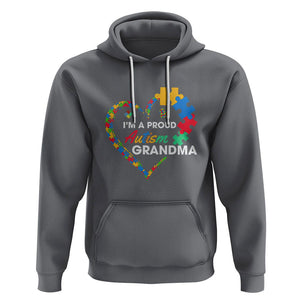 I'm A Proud Autism Grandma Hoodie Puzzle Piece Heart TS01 Charcoal Printyourwear