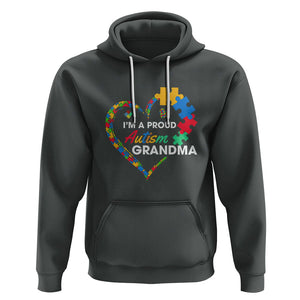 I'm A Proud Autism Grandma Hoodie Puzzle Piece Heart TS01 Dark Heather Printyourwear