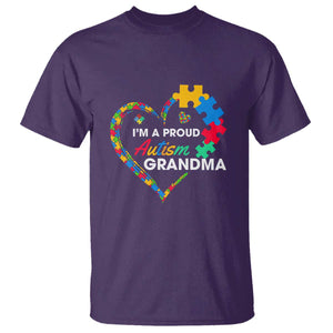 I'm A Proud Autism Grandma T Shirt Puzzle Piece Heart TS01 Purple Printyourwear