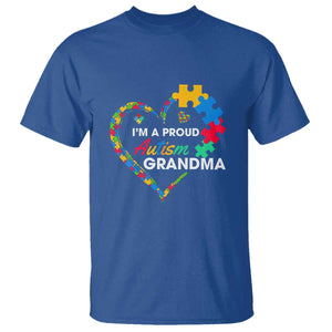 I'm A Proud Autism Grandma T Shirt Puzzle Piece Heart TS01 Royal Blue Printyourwear