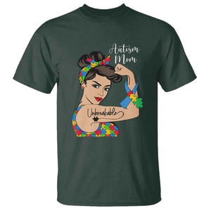 Autism Mom T Shirt Unbreakable Woman TS01 Dark Forest Green Printyourwear