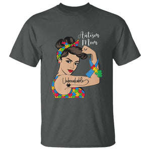 Autism Mom T Shirt Unbreakable Woman TS01 Dark Heather Printyourwear