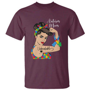 Autism Mom T Shirt Unbreakable Woman TS01 Maroon Printyourwear