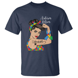 Autism Mom T Shirt Unbreakable Woman TS01 Navy Printyourwear