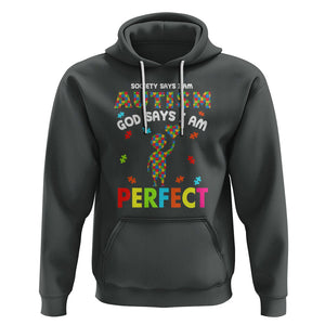 Society Says I Austism Hoodie God Say I Am Perfect Boy Kid TS01 Dark Heather Printyourwear