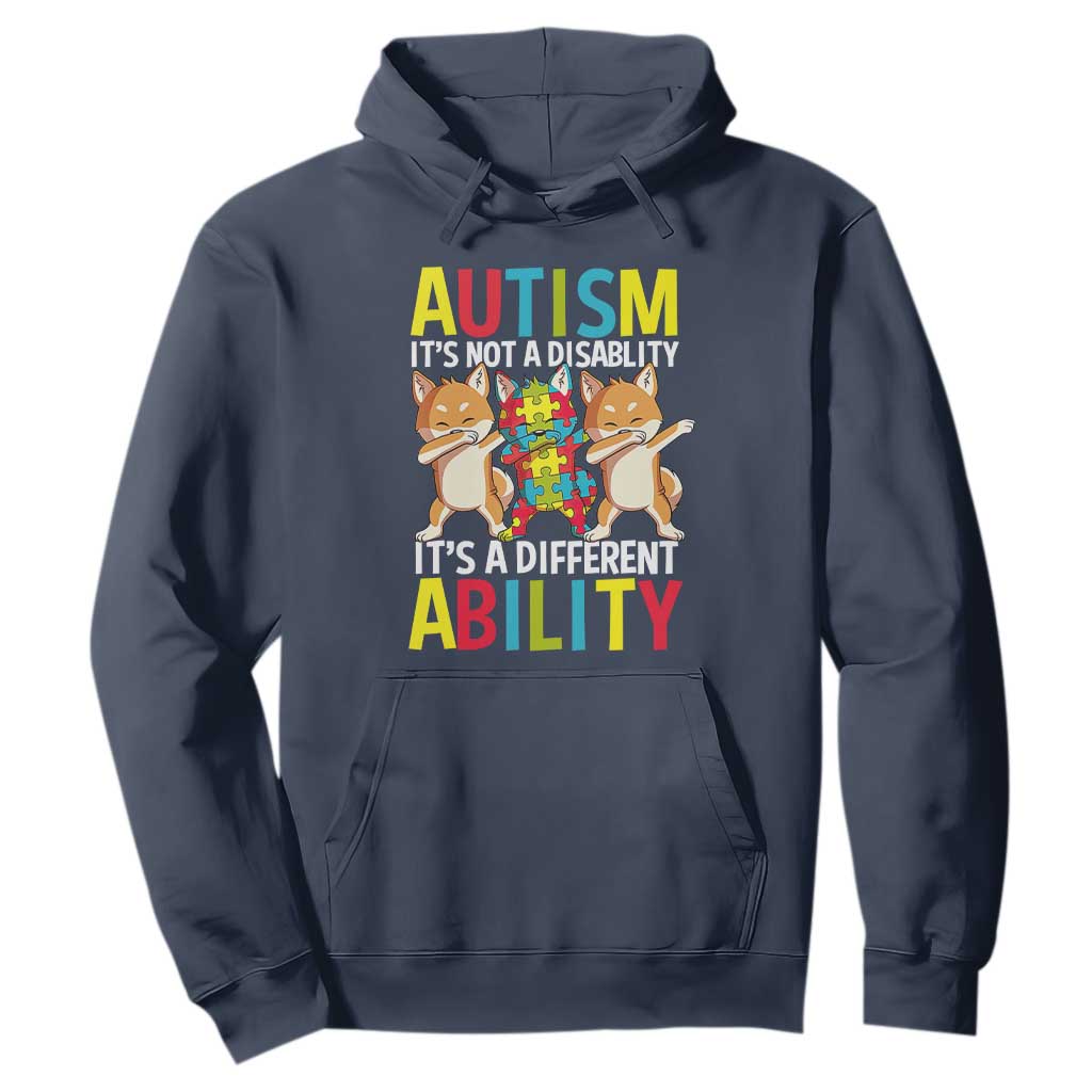 Dog Autism Awareness Hoodie It's Not A Disablity It's A Different Ability TS01 Navy Printyourwear