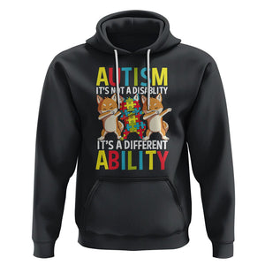 Dog Autism Awareness Hoodie It's Not A Disablity It's A Different Ability TS01 Black Printyourwear