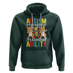 Dog Autism Awareness Hoodie It's Not A Disablity It's A Different Ability TS01 Dark Forest Green Printyourwear