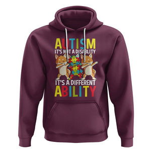 Dog Autism Awareness Hoodie It's Not A Disablity It's A Different Ability TS01 Maroon Printyourwear