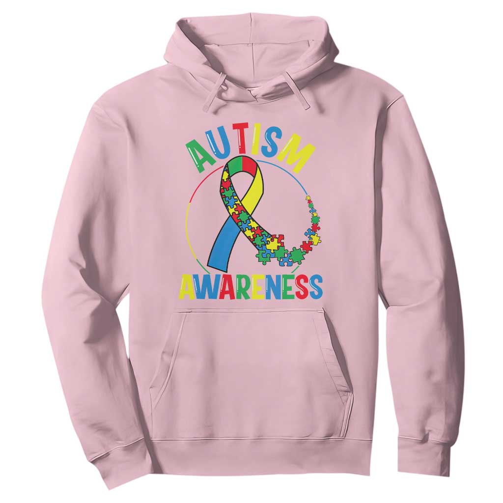Autism Awareness Hoodie Spectrum Ribbon TS01 Light Pink Printyourwear