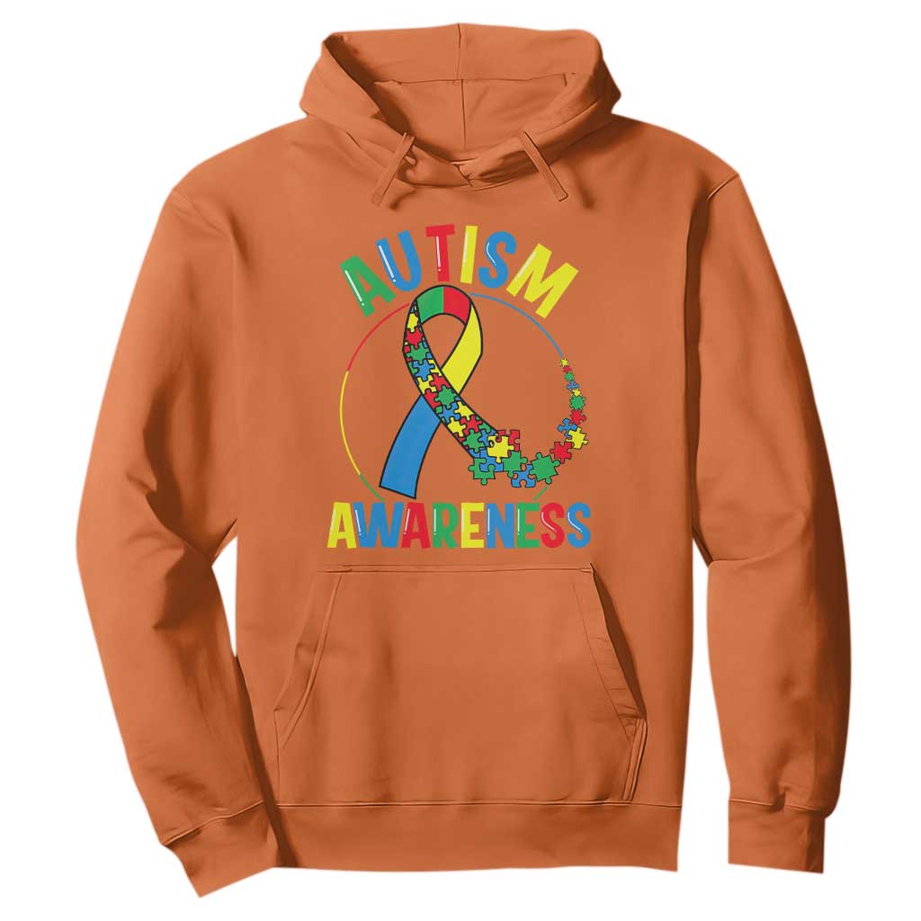 Autism Awareness Hoodie Spectrum Ribbon TS01 Orange Printyourwear