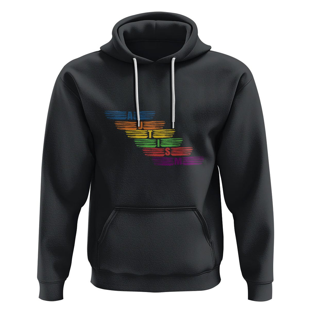 Embrace Autism Hoodie Love Support Spectrum Typography TS01 Black Printyourwear