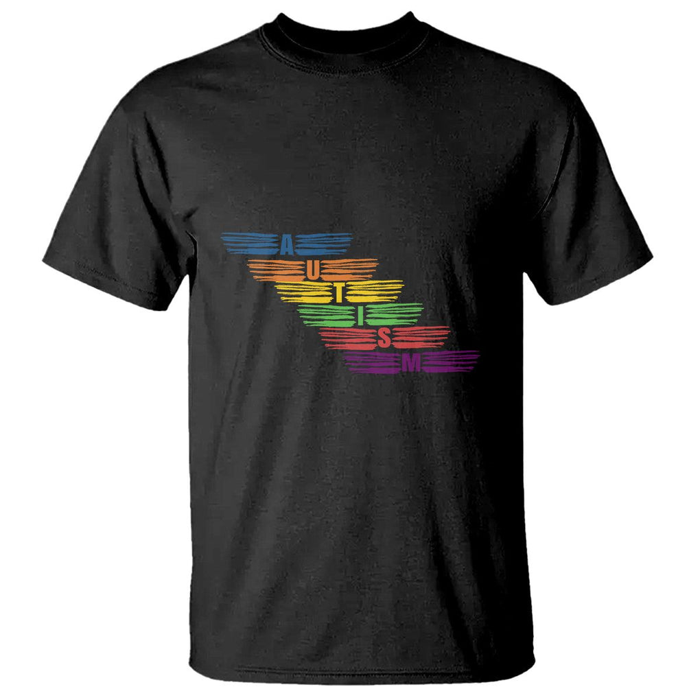 Embrace Autism T Shirt Love Support Spectrum Typography TS01 Black Printyourwear