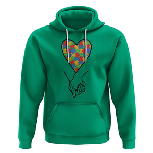 Heart Autism Awareness Hoodie Spectrum Puzzle Piece Together Love Support TS01 Irish Green Printyourwear