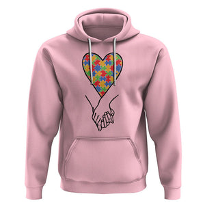 Heart Autism Awareness Hoodie Spectrum Puzzle Piece Together Love Support TS01 Light Pink Printyourwear