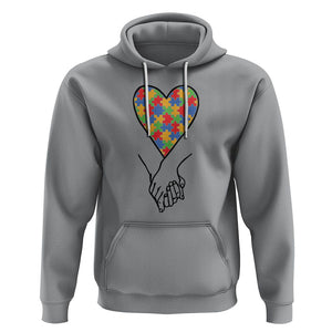 Heart Autism Awareness Hoodie Spectrum Puzzle Piece Together Love Support TS01 Sport Gray Printyourwear