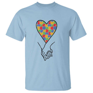 Heart Autism Awareness T Shirt Spectrum Puzzle Piece Together Love Support TS01 Light Blue Printyourwear